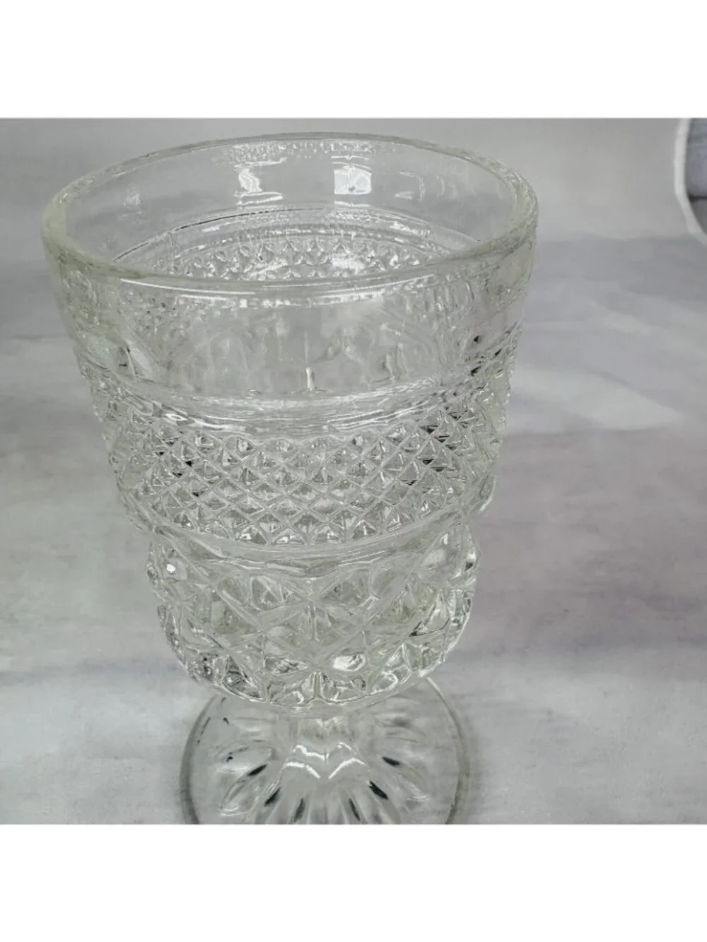 Anchor Hocking WEXFORD Clear Criss-Cross Design Claret Wine 6oz Glasses Set of 4